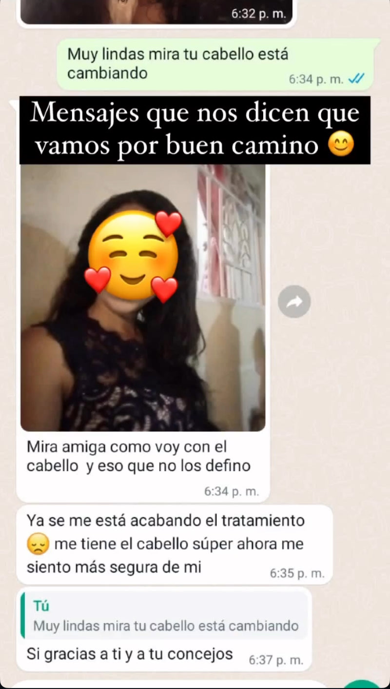 Mensaje de una clienta desde Estados Unidos: me encanta, es lo único que usé para estilizar mi cabello.