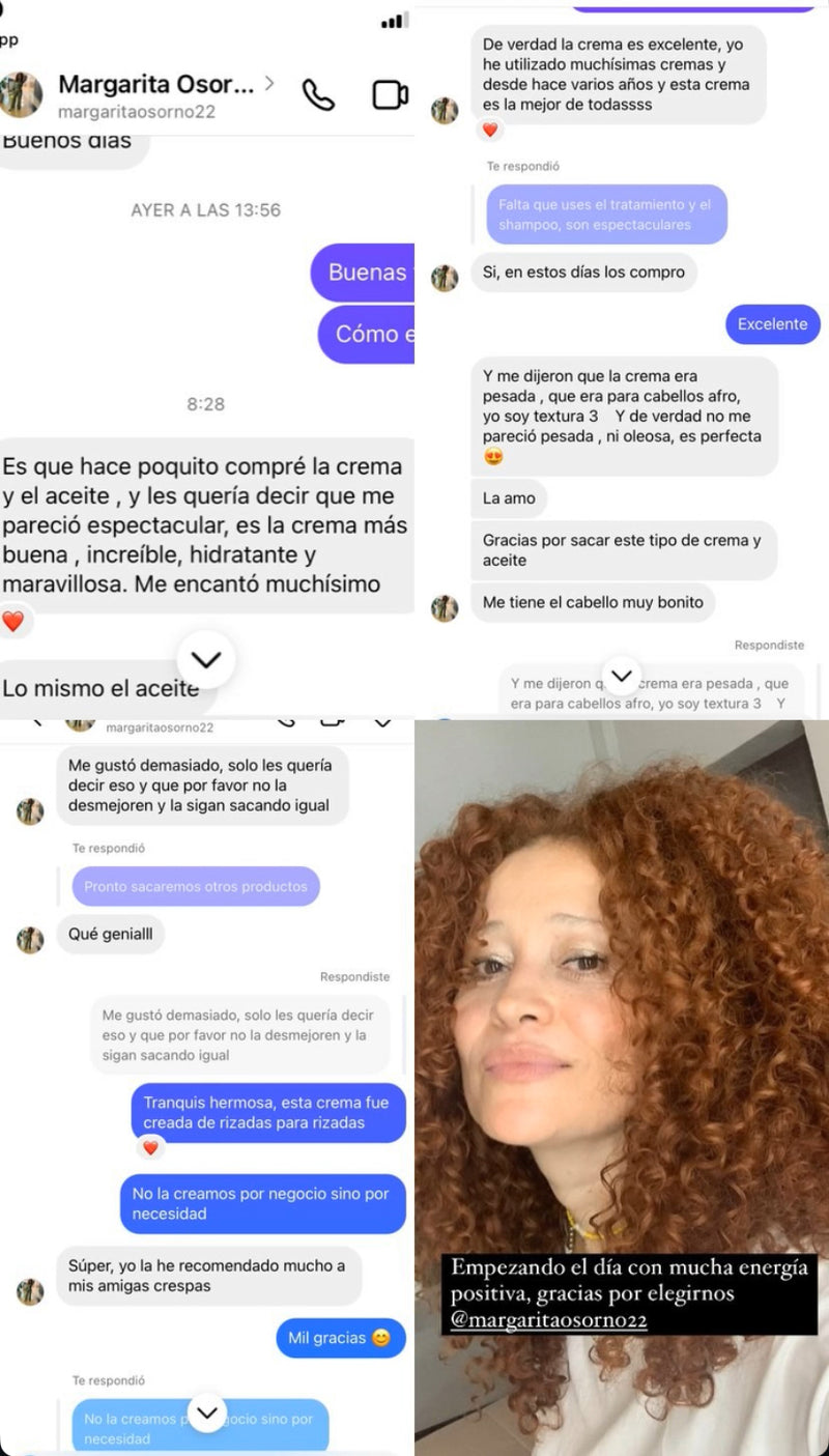 Historia de Instagram de un cliente con la crema para peinar: lo mejor que hay para el cabello afro, 10 de 10.